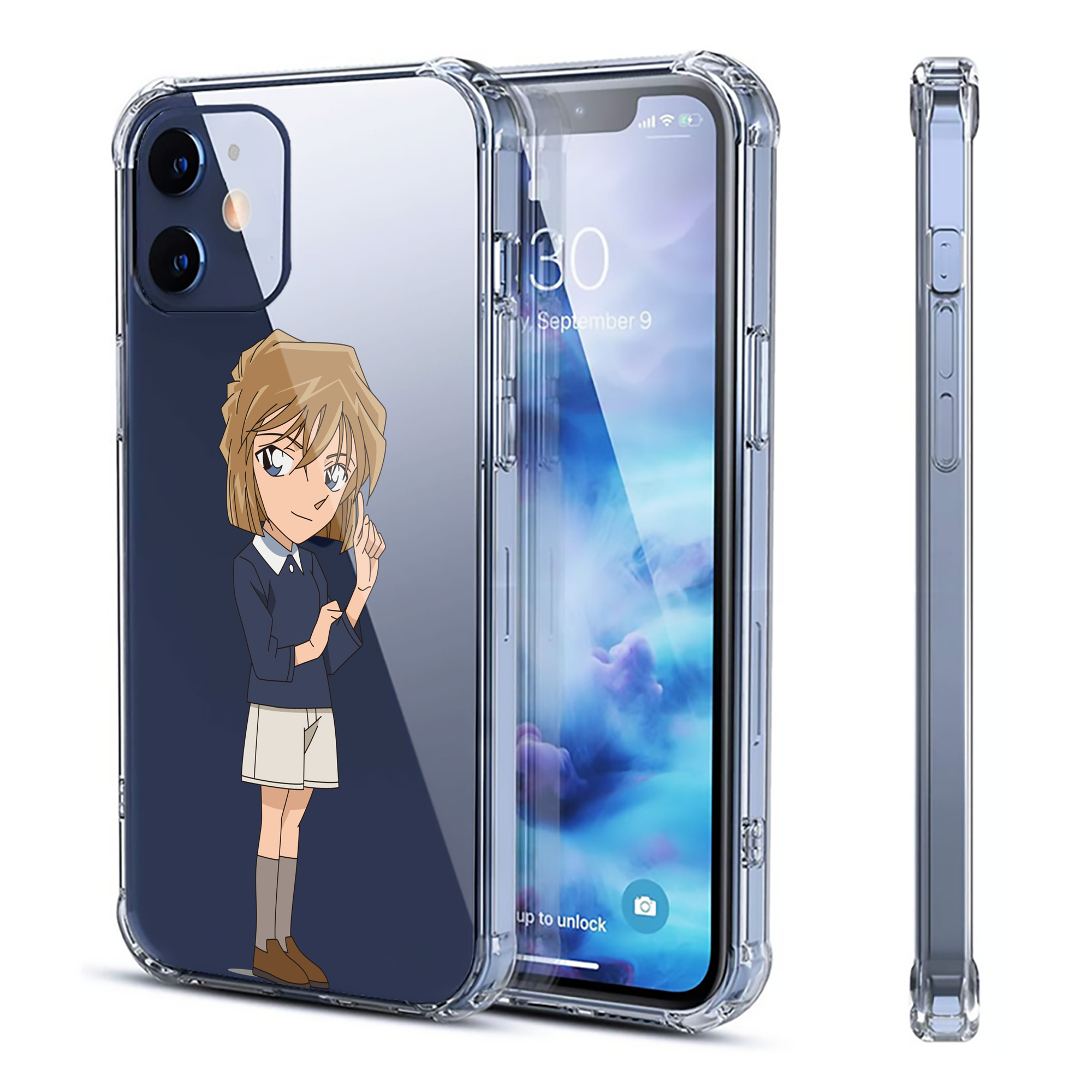 （画像用） 名探偵コナン 灰原 哀 はいばら あい Detective Conan Anita Hailey、Vi Graythorn Haibara Ai 【iPhone 12シリーズ対応】透明スマホケース（クリアソフトケース）